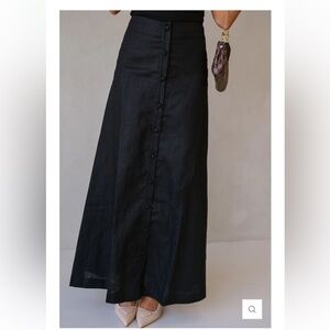 Thick linen maxi skirt